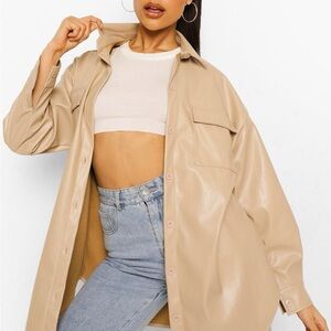 Leather Look Oversized Shacket